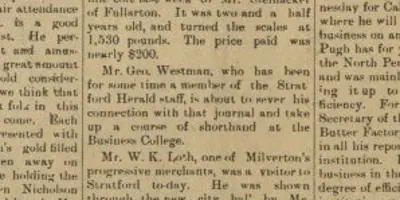 Newspaper clipping showing text