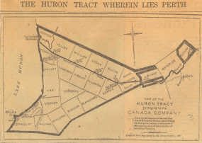 Map of the Huron Track, Canada Company, 1828